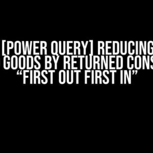 [Excel][Power Query] Reducing list of shipped goods by returned considering “first out first in”