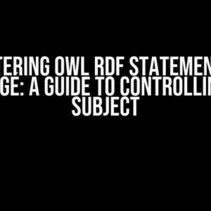 Mastering OWL RDF Statements in Protégé: A Guide to Controlling the Subject